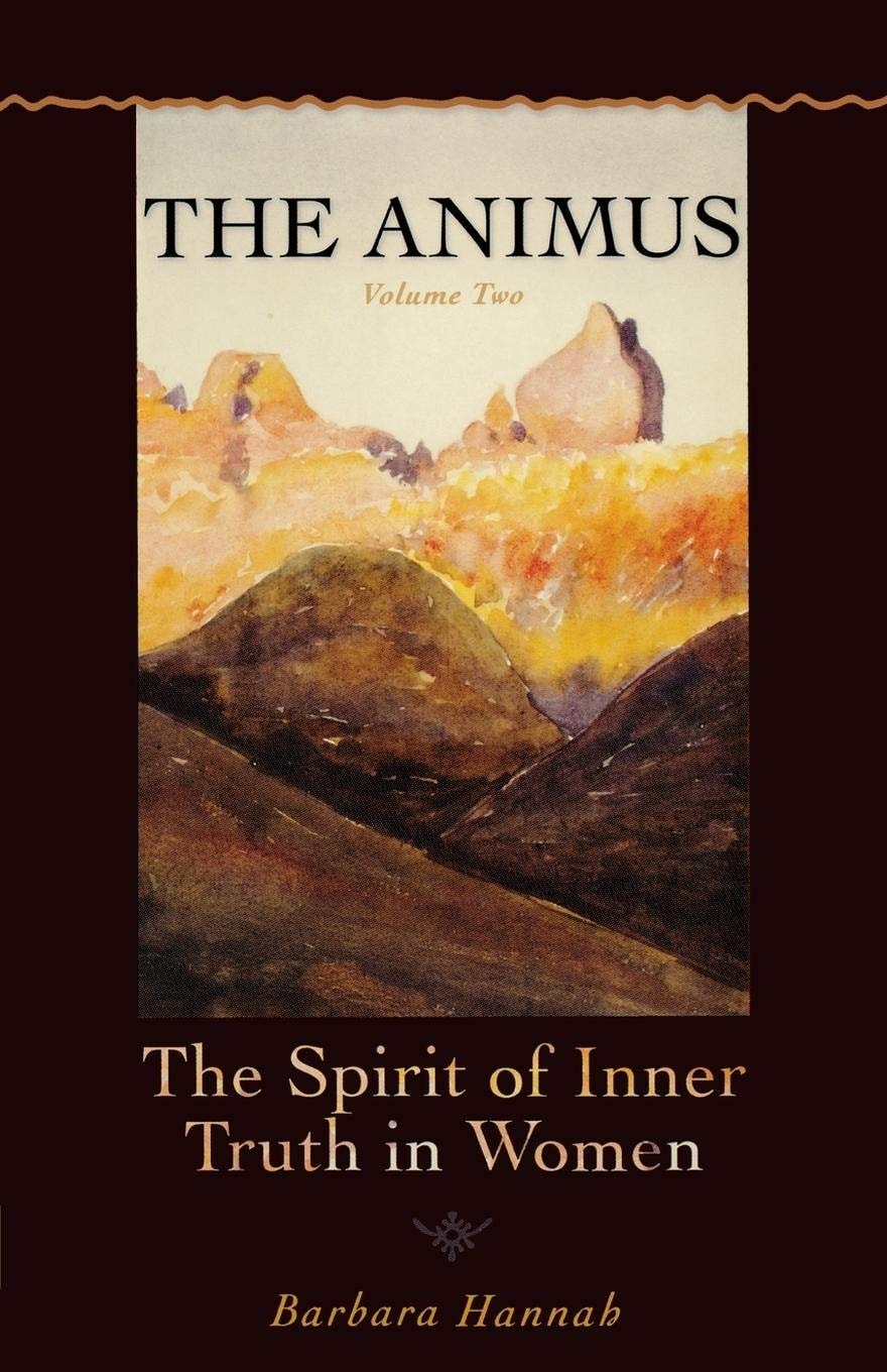 Book cover of 'The Animus' by Barbara Hannab with a mountainous landscape illustration.