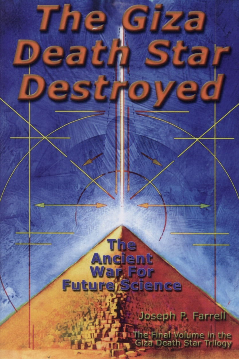 Book cover of 'The Giza Death Star Destroyed' with pyramid and star design.