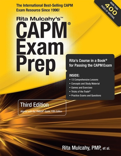 Book cover of 'CAPM Exam Prep' by Rita Mulcahy with yellow and black design.