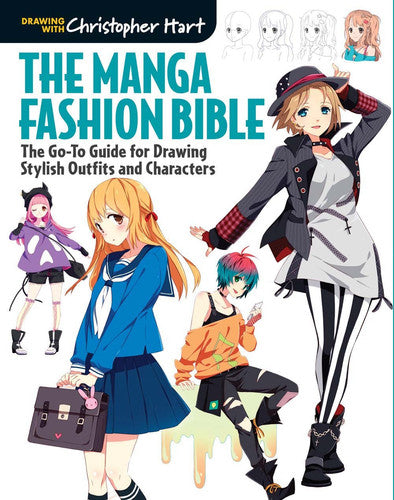 Book cover of 'The Manga Fashion Bible' with illustrated characters and fashion styles.