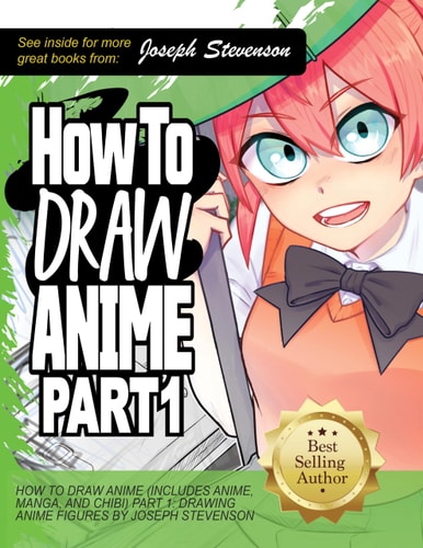 Book cover of 'How to Draw Anime Part 1' with an anime character and author's name.
