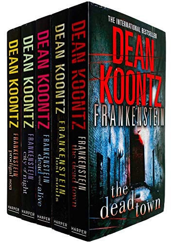 Collection of Dean Koontz books on a white background