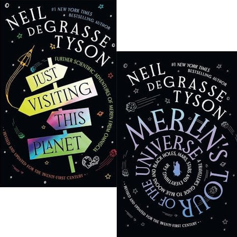 Two books by Neil deGrasse Tyson on a white background