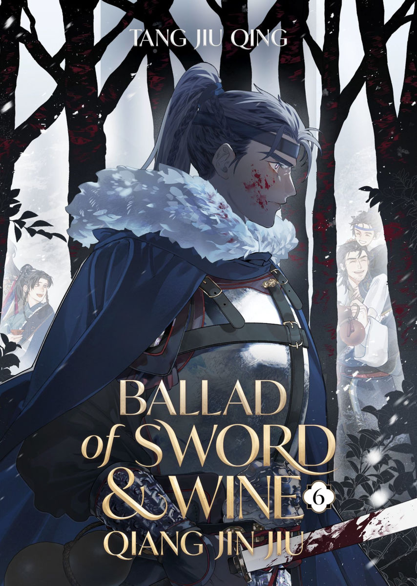 Book cover of 'Ballad of Sword & Wine' with an illustration of a character in a forest setting.