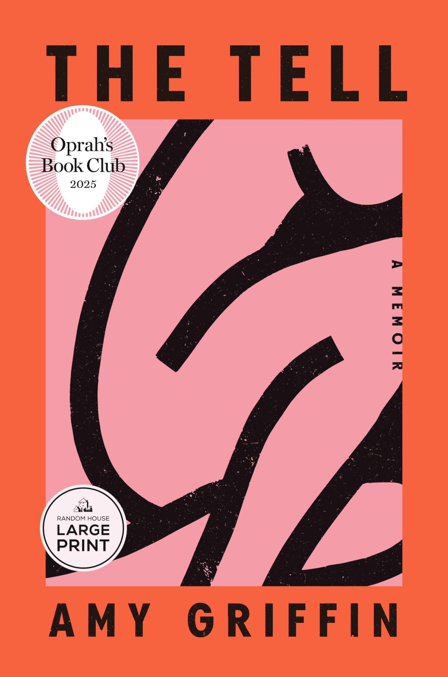 Book cover of 'The Tell' by Amy Griffin with a pink and orange design.