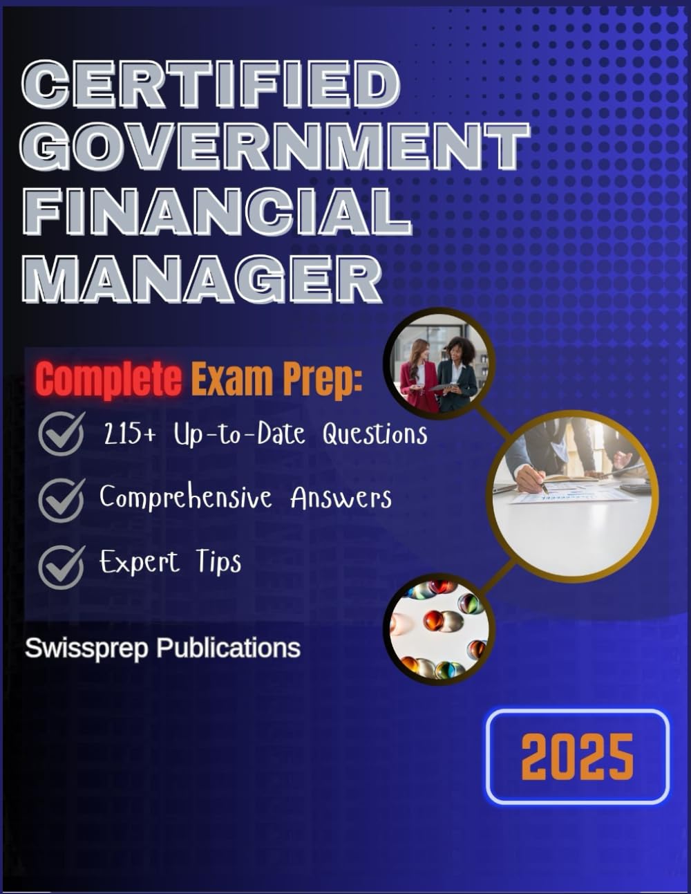 Book cover of 'Certified Government Financial Manager' exam preparation guide with Swissprep Publications branding.