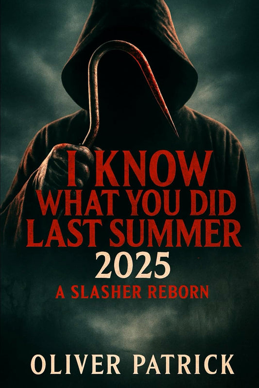 Front cover: I Know What You Did Last Summer [2025]: A Slasher Reborn by Oliver Patrick — paperback horror novel cover.
