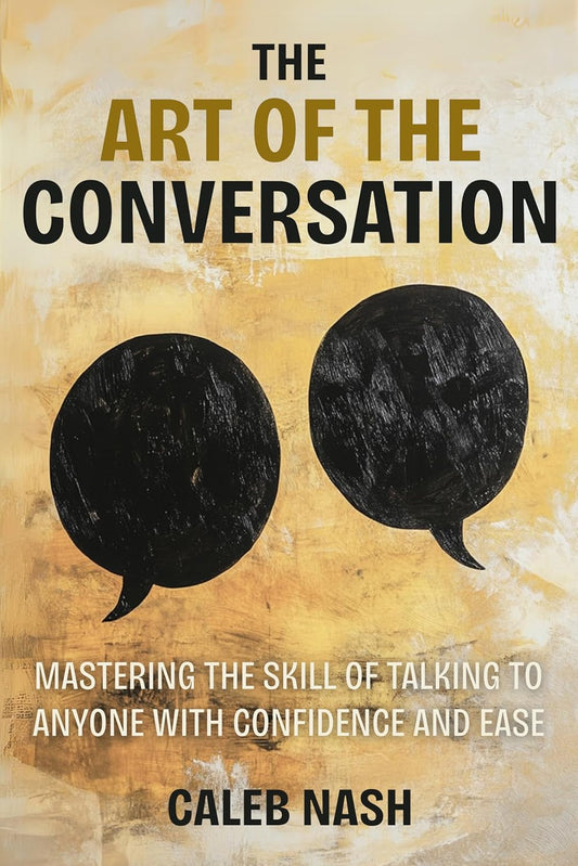 Book cover of 'The Art of the Conversation' with speech bubbles on a textured background