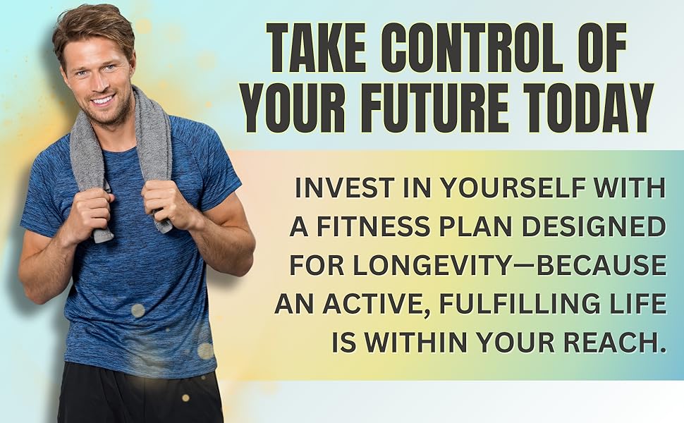Man holding a towel with motivational text about investing in oneself for a healthy future.
