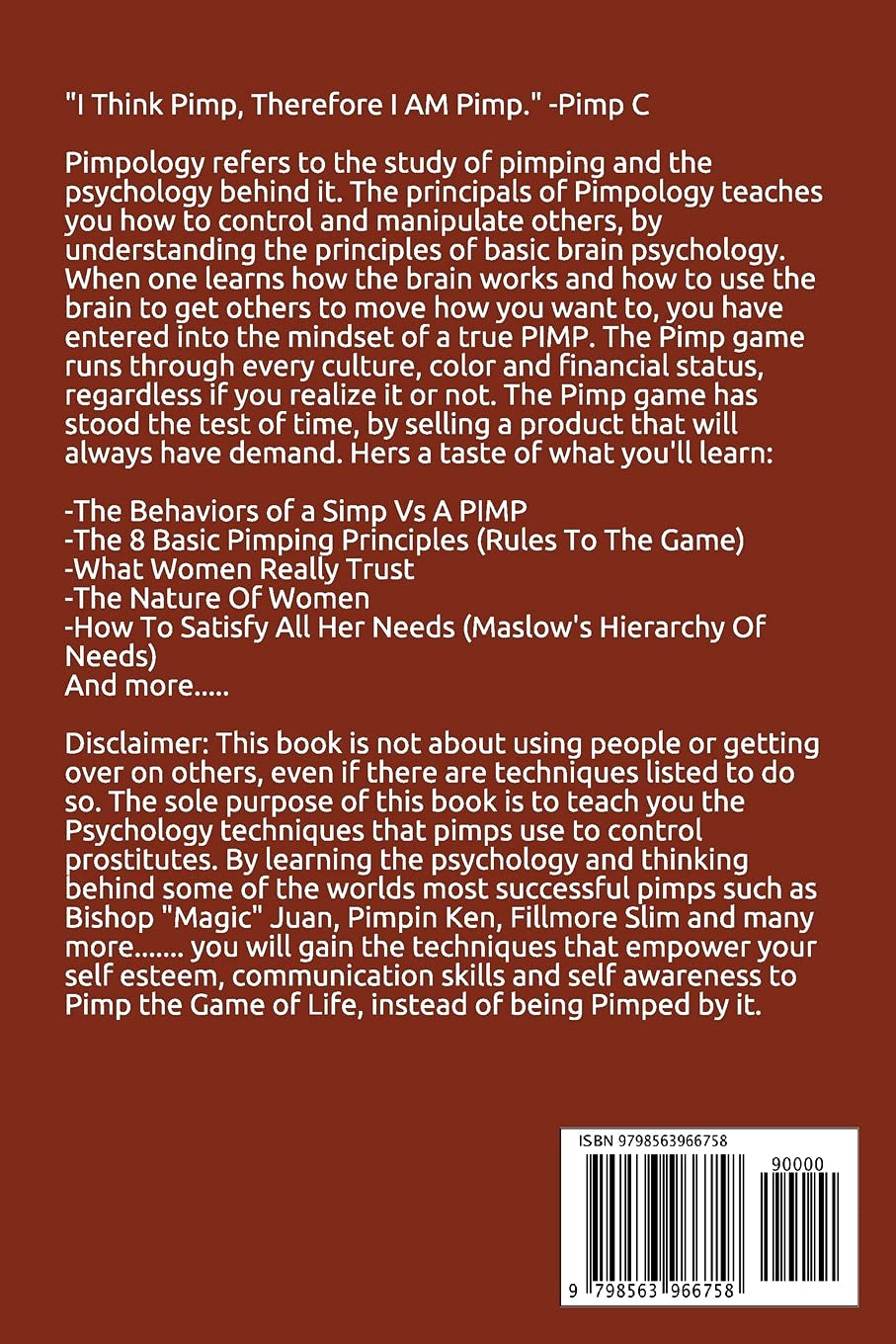 The PIMP Playbook: The Psychology Of Pimpology (The Promoting Intelligent Manhood Principles Collection) by Delano B. Gurley