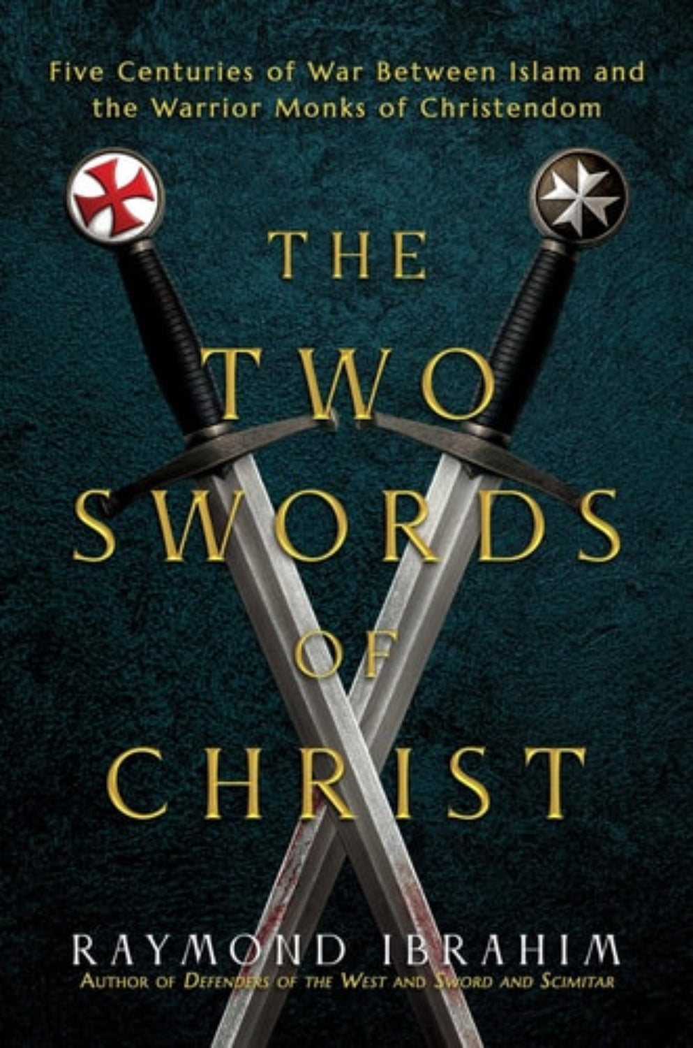 Book cover of 'The Two Swords of Christ' with crossed swords and text on a dark background