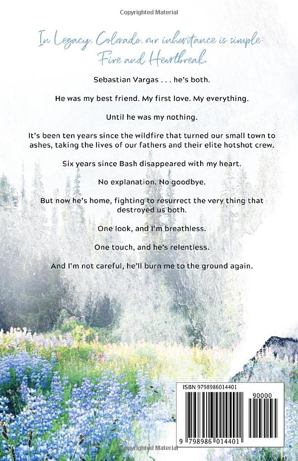 Book back cover of 'Point of Origin by author Rebecca Yarros' with text and a scenic illustration of a forest.