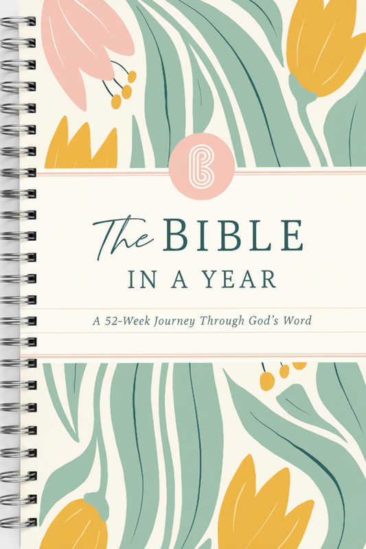 Front cover of book 'The Bible in a Year: A 52 Week Journey Through God's Word' by Spiral Bibles