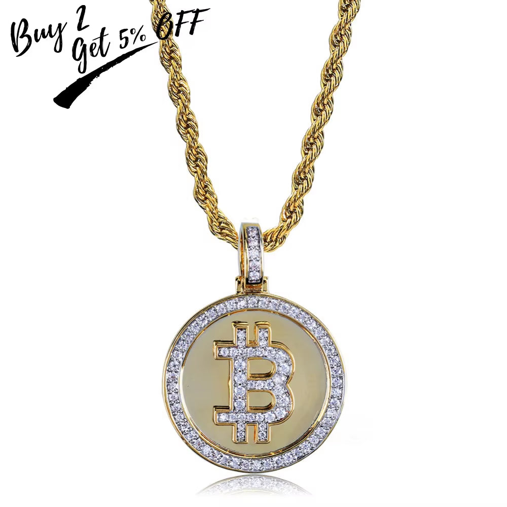 Bust-Down Bitcoin Big-B Piece & Chain | Blockchain Bust-Down
