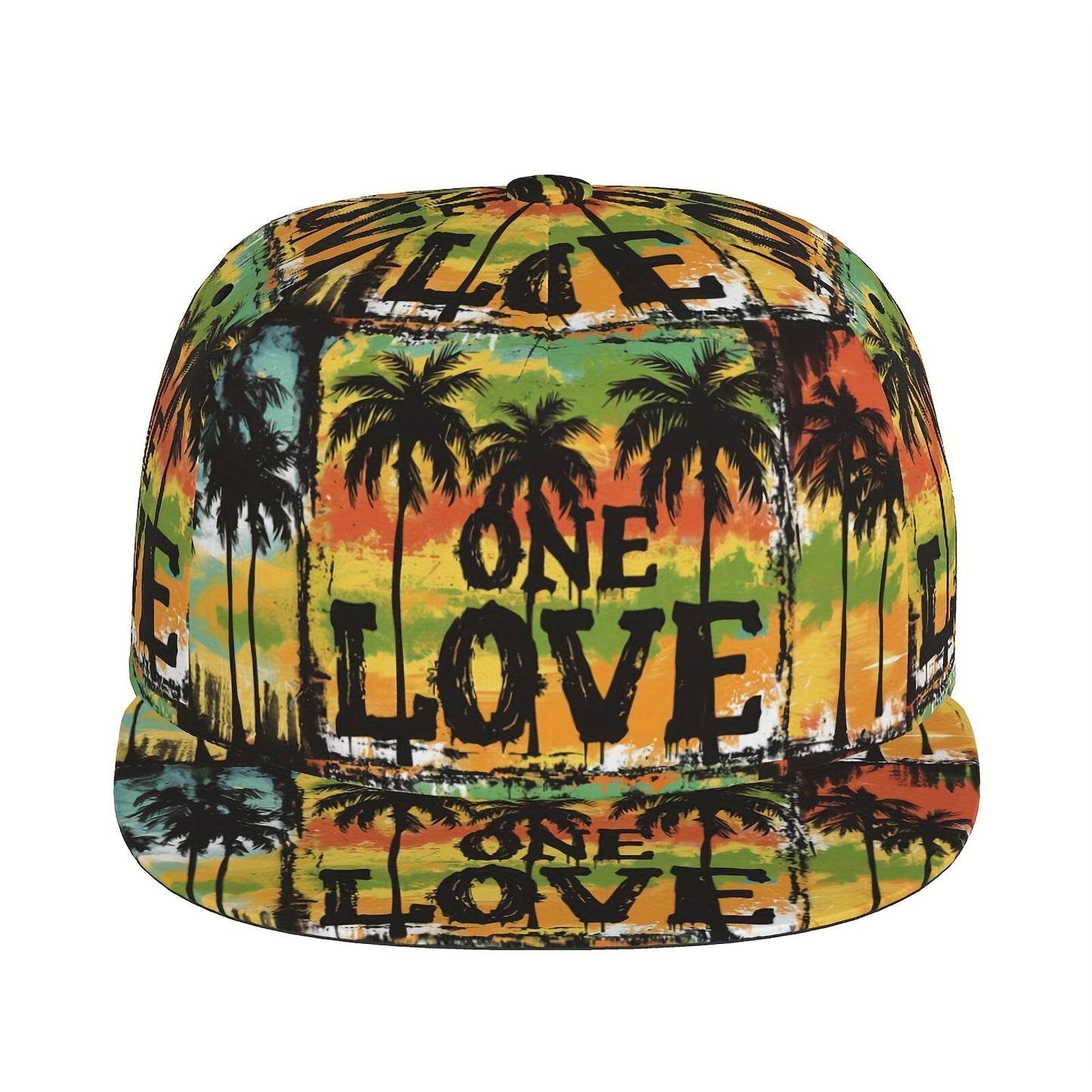 One Love Rasta Snapback Cap | Tropical Jamaica Print