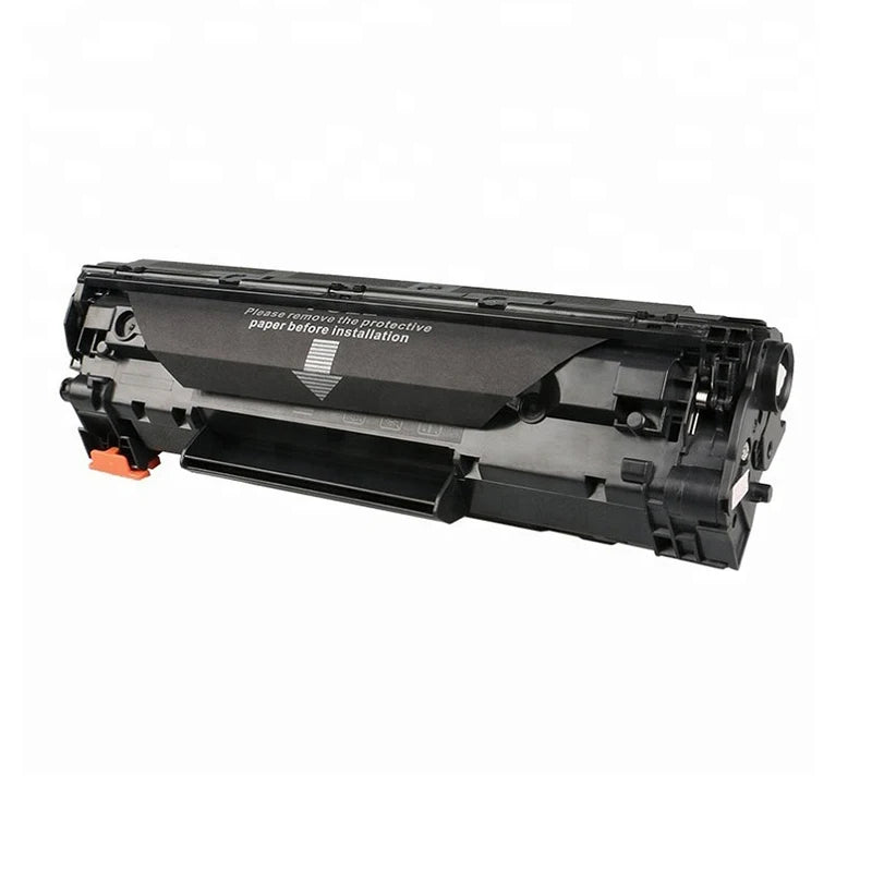 Black toner cartridge on a white background