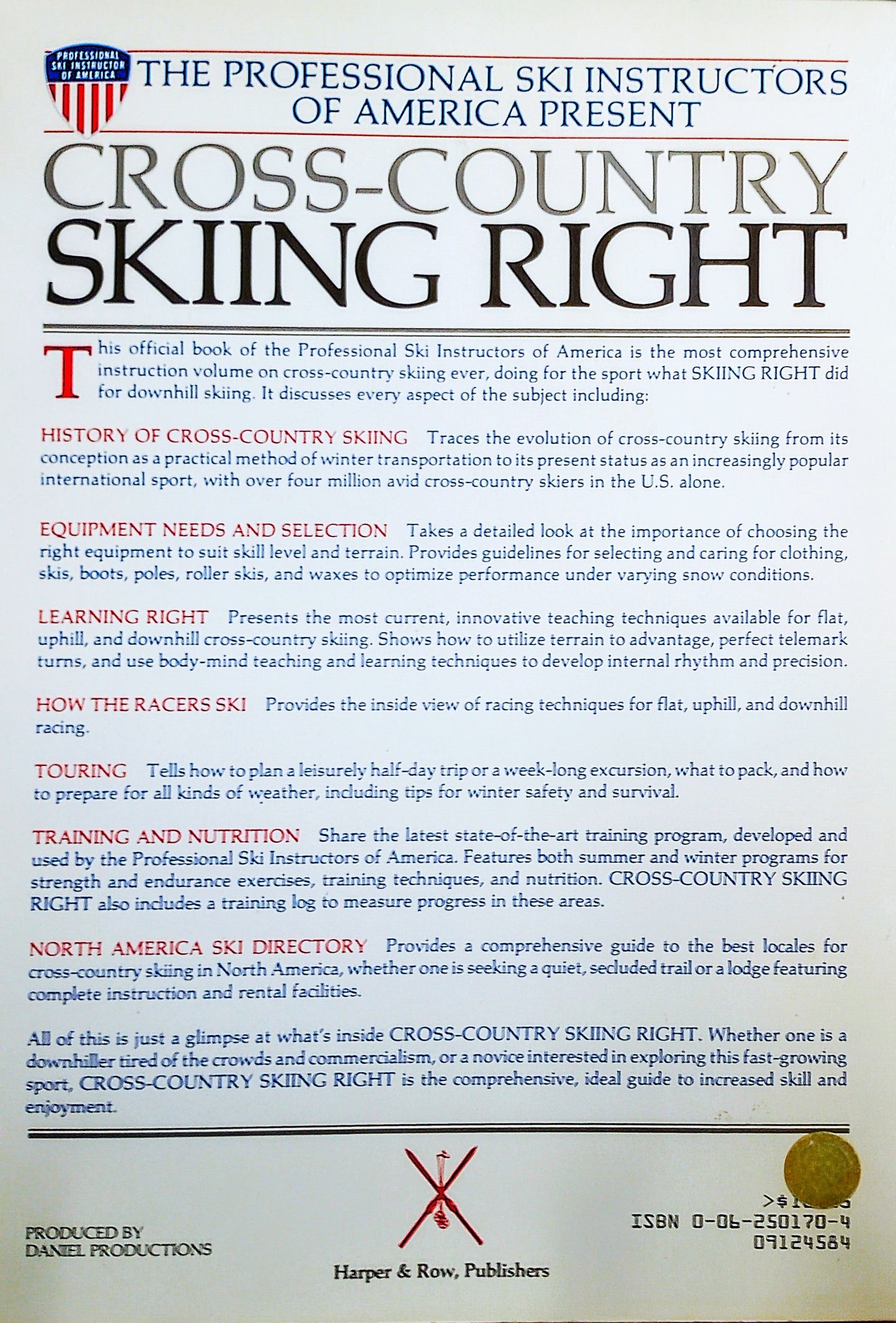 Cross-Country Skiing Right by William Hall & Professional Ski Instructors of America