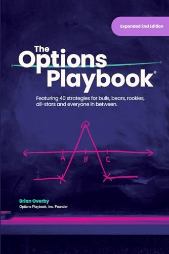 Book cover of 'The Options Playbook' with a purple background and white text.