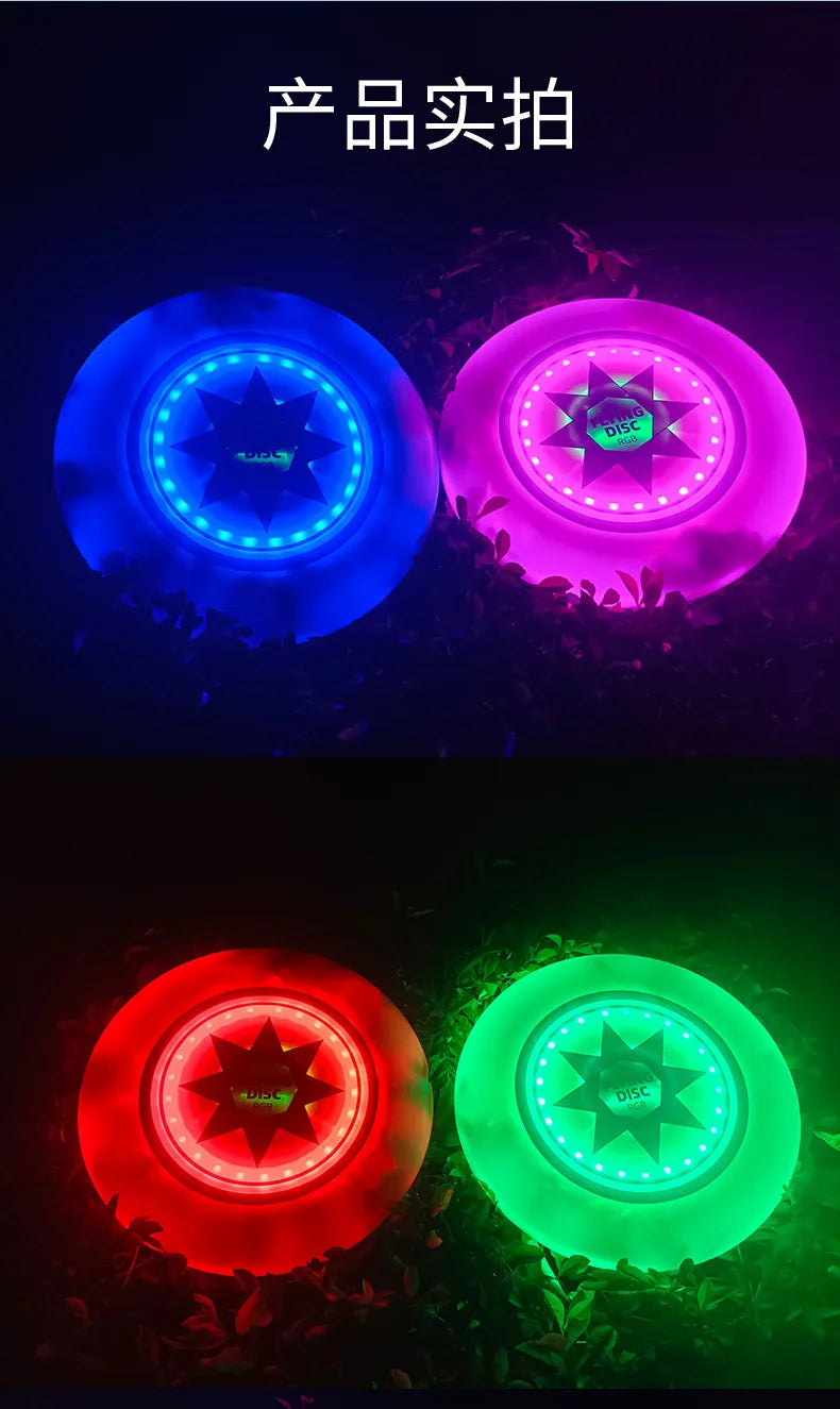 LED Luminous Frisbee (16) Color Modes for Night Sports