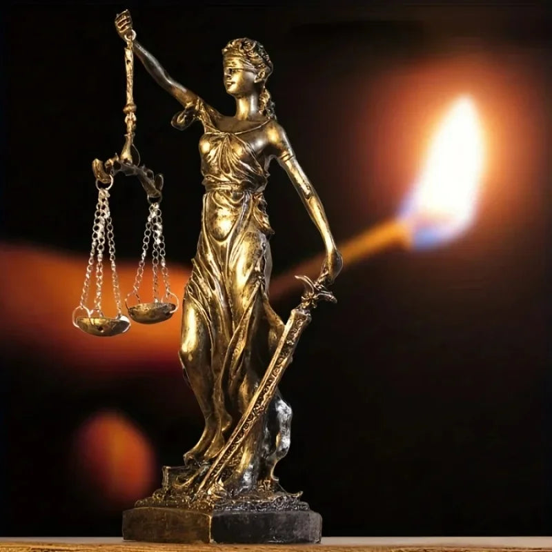 Goddess Themis Desk Statue: Lady of Law, Oracle of Order & Mother of Justice