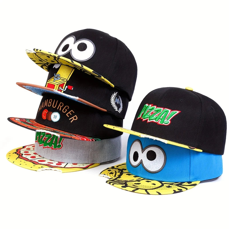 Za Brah Pizza Munchies Crazy Cartoon Snapbacks