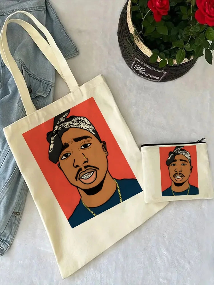 2pac Tote Bag & Matching Clutch Set