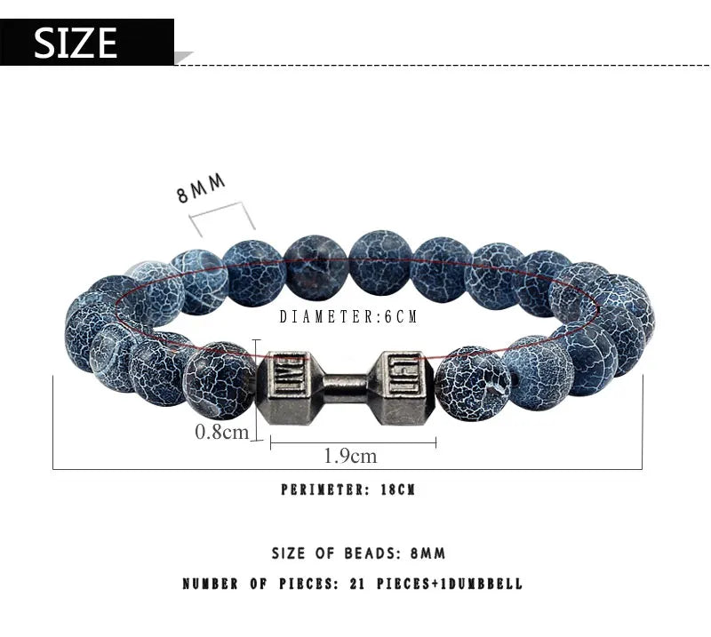 Energy Bead Gym Bracelet | Bodybuilding Gift for Fitness Enthusiasts