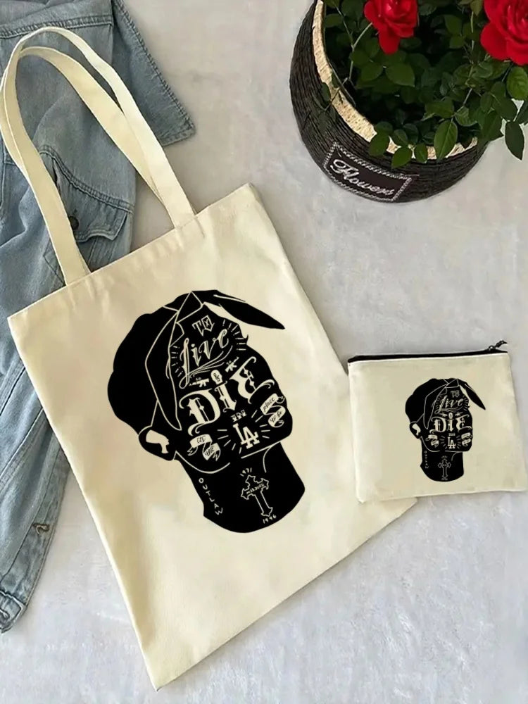2pac Tote Bag & Matching Clutch Set