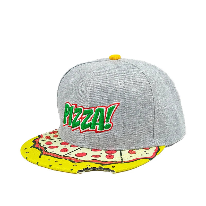 Za Brah Pizza Munchies Crazy Cartoon Snapbacks
