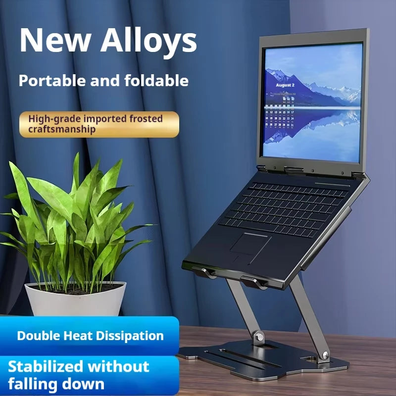Anti-Slip Foldable Laptop Stand | Adjustable Metal Riser for Cooling
