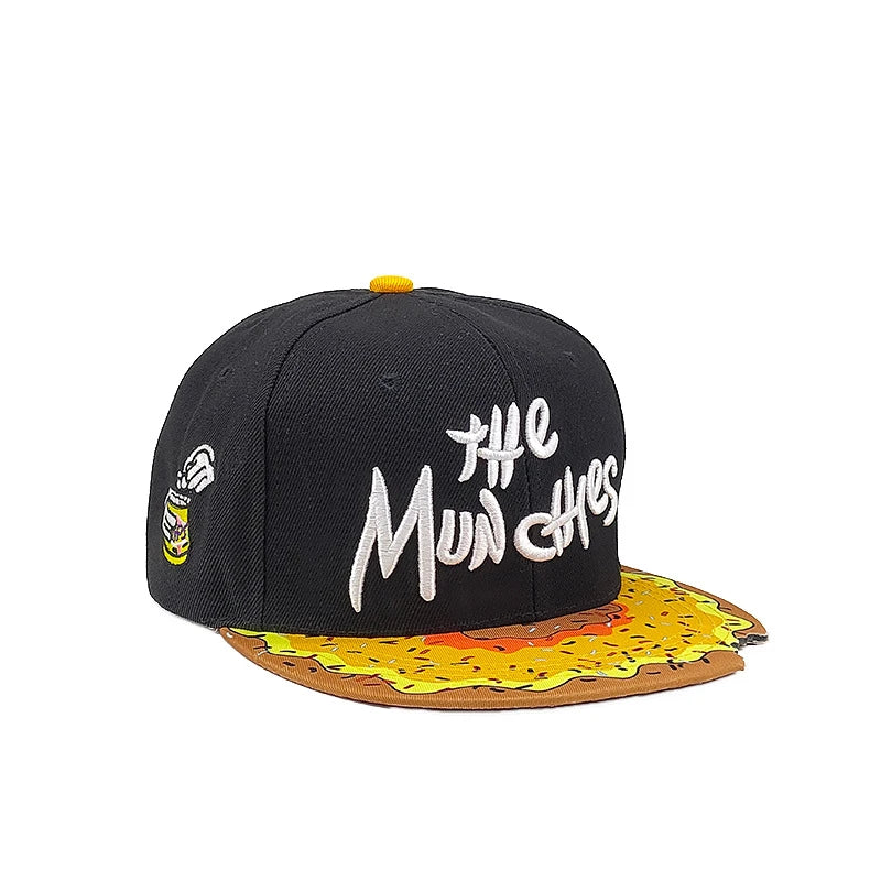 Za Brah Pizza Munchies Crazy Cartoon Snapbacks