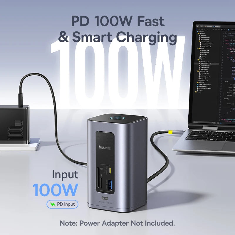 Dual 4K 12-in-1 USB-C Docking Station HDMI Hub