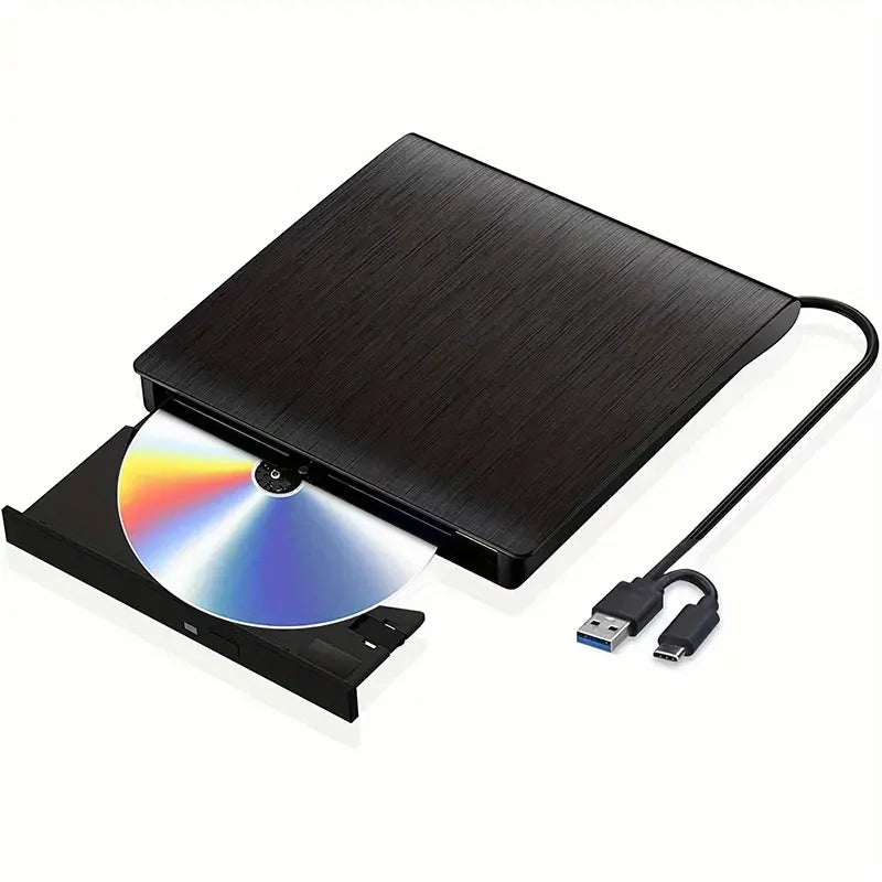Portable External DVD-RW Drive Burner & Reader | Sleek Lightweight Design