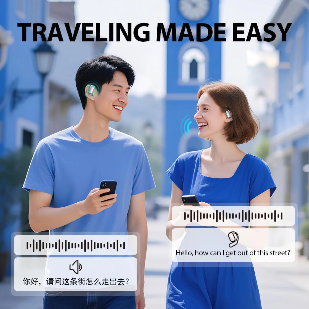 UYUXIO AI Translator Earbuds - 144 Language Real Time LCD Case