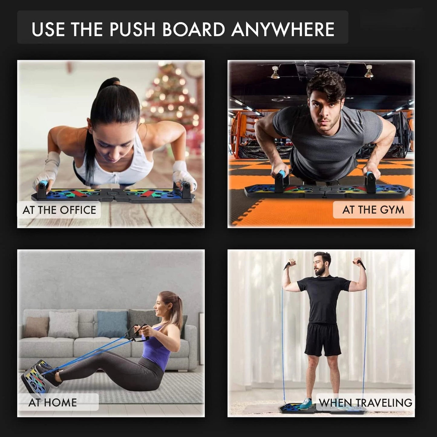Perfect Push-Up Professional Bodybuilding Press Board | Portable Home Gym Rope, Mat & Fitness Foam Grip