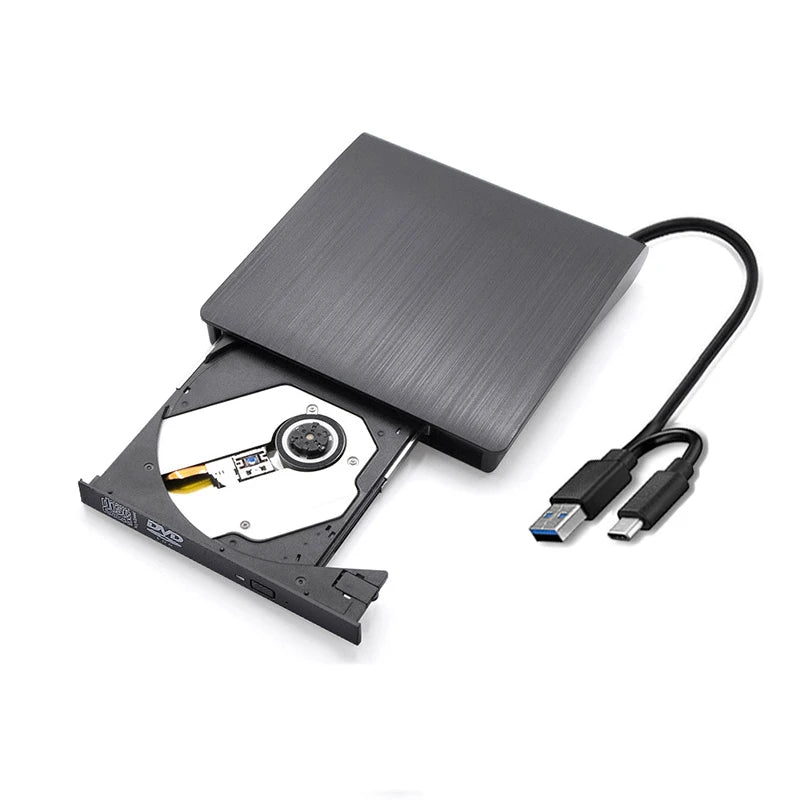 Portable External DVD-RW Drive Burner & Reader | Sleek Lightweight Design