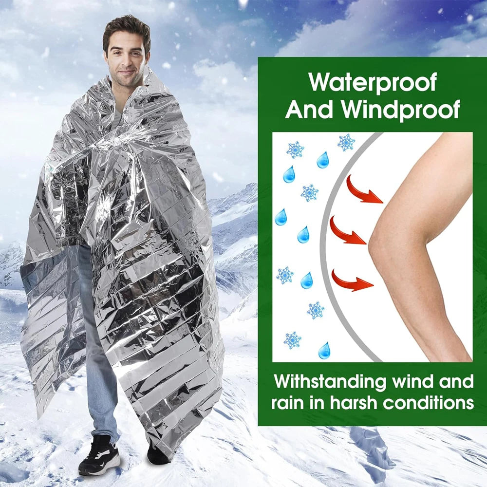 NASA Survival Emergency Blanket: Thermal Mylar Foil Body Warmer