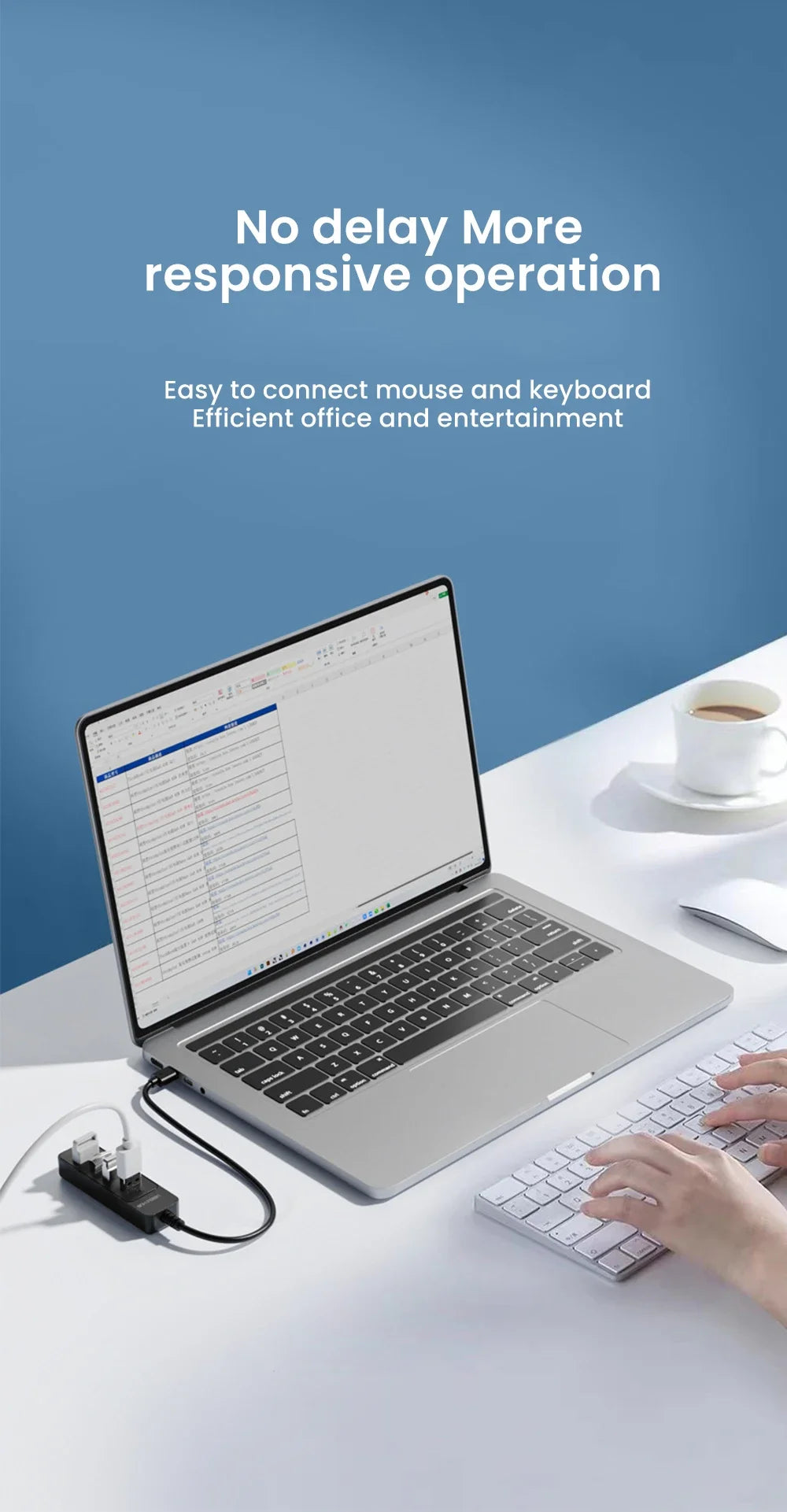4-Port USB 3.0 Splitter Hub | Type-C & USB 2.0 Expander