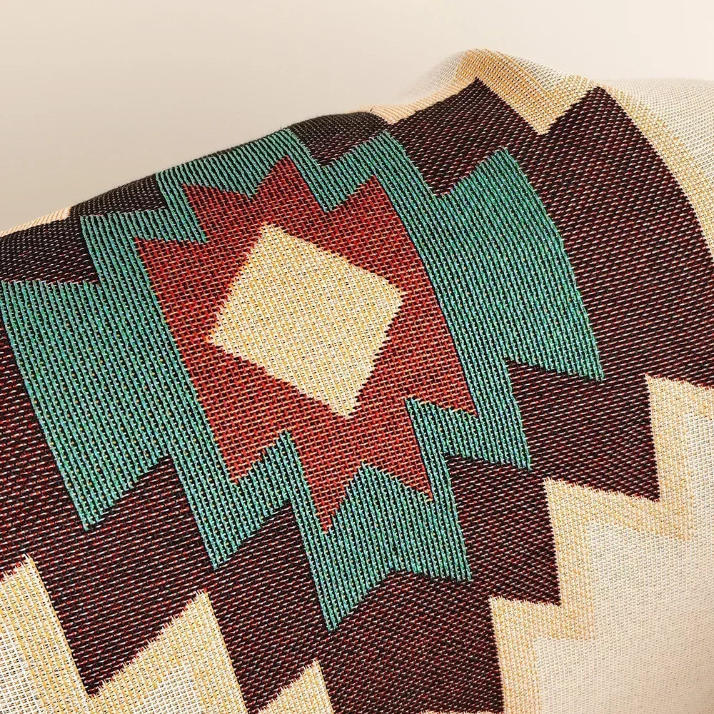 Oversized Aztec & Mayan Boho Throw Blanket - Vintage Geometric Tapestry