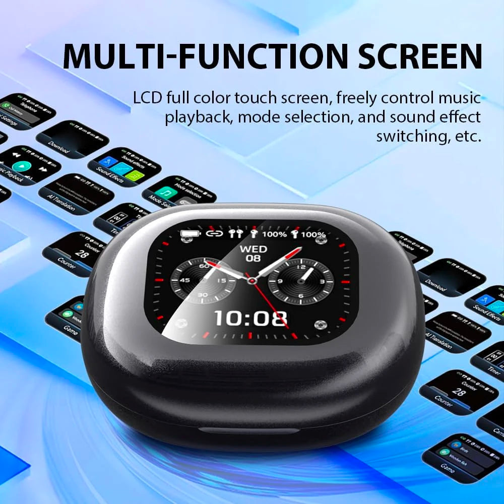 UYUXIO AI Translator Earbuds - 144 Language Real Time LCD Case
