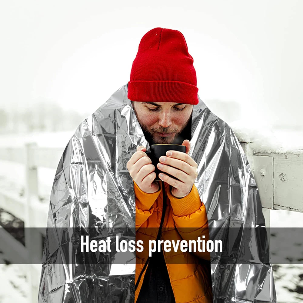 NASA Survival Emergency Blanket: Thermal Mylar Foil Body Warmer