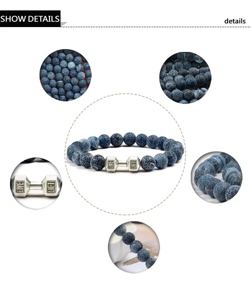 Energy Bead Gym Bracelet | Bodybuilding Gift for Fitness Enthusiasts