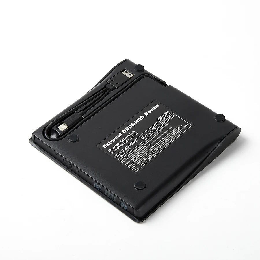 Portable External DVD-RW Drive Burner & Reader | Sleek Lightweight Design