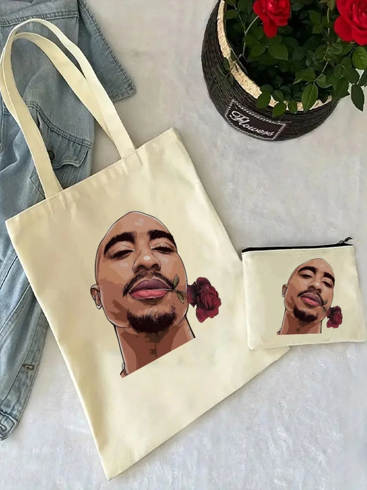 2pac Tote Bag & Matching Clutch Set