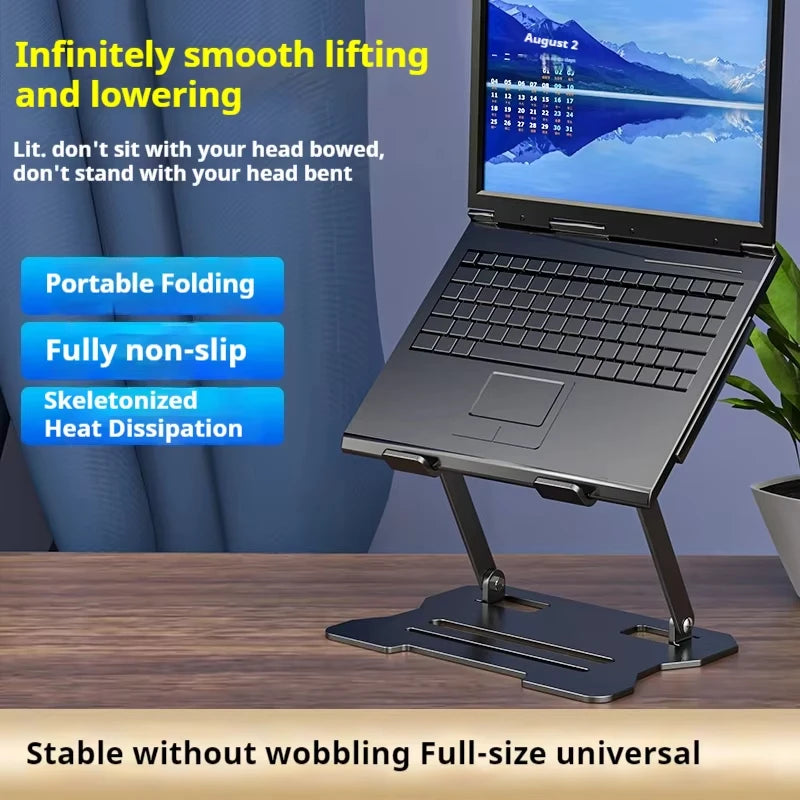 Anti-Slip Foldable Laptop Stand | Adjustable Metal Riser for Cooling
