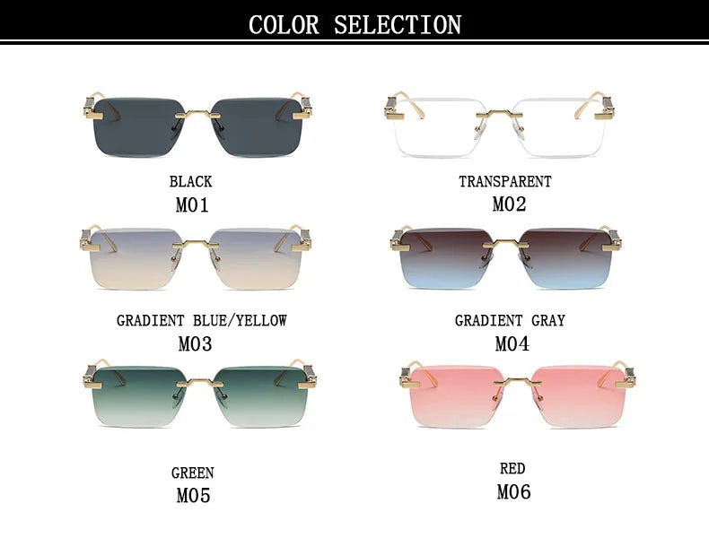 Rimless Designer Sunglasses