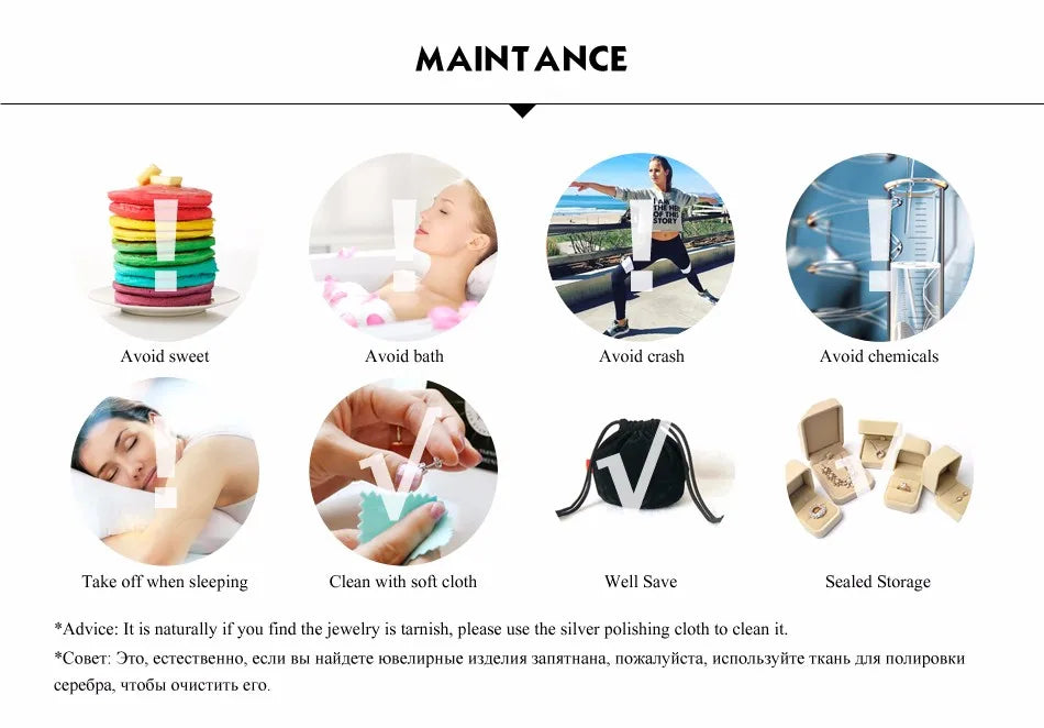 Ring maintenance tips for jewelry displayed with corresponding images and text.