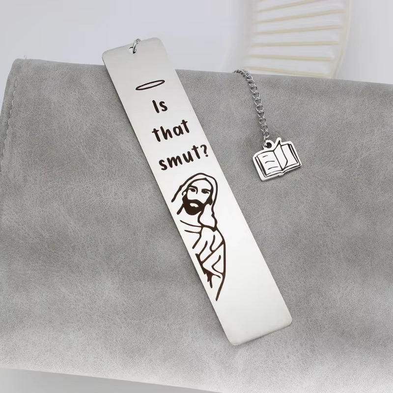 Peaking Jesus Funny Bookmark - Stainless Steel Gift for Readers