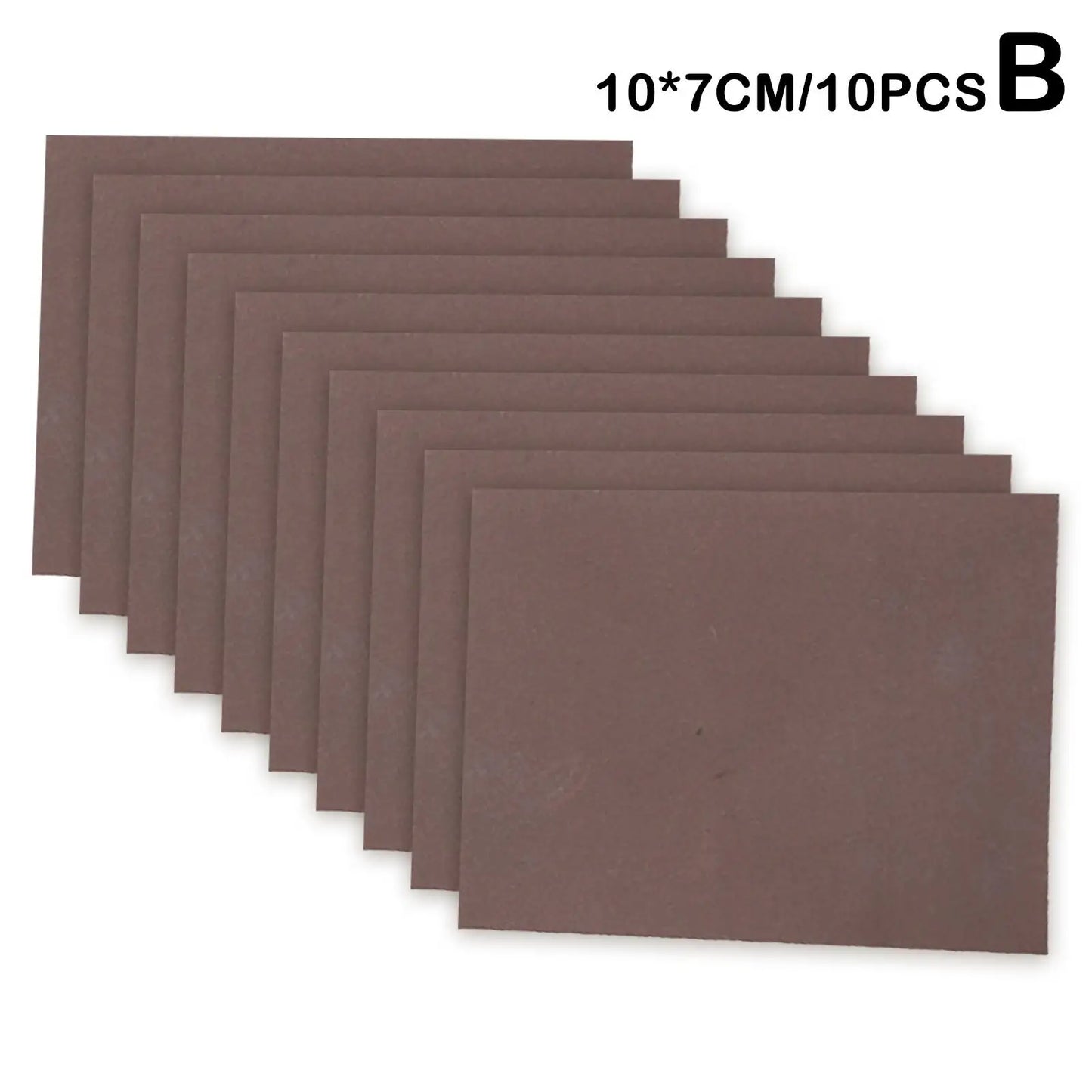 Brown square tiles with dimensions 10*7CM and quantity 10 on a white background.