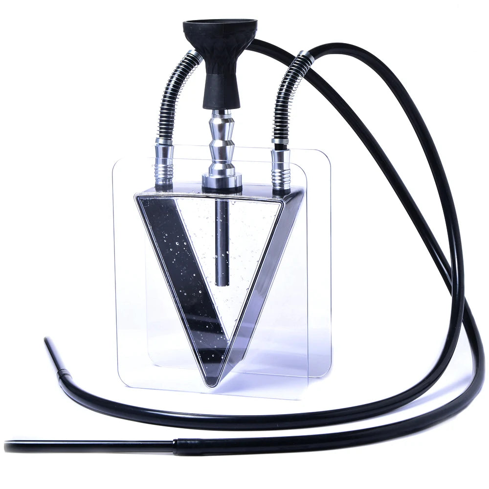 Shisha hookah with black hose on a white background